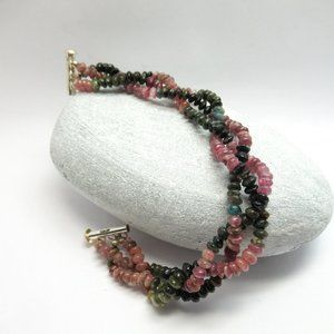 Braided Watermelon Tourmaline bracelet